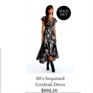 NWT In Earnest by Byron Lars Sequined Embroidered Midi Anthropologie Dress